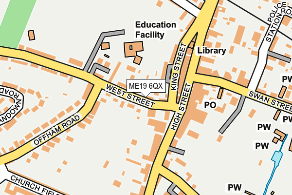 ME19 6QX map - OS OpenMap – Local (Ordnance Survey) ME19 6QX map - OS OpenMap – Local (Ordnance Survey)