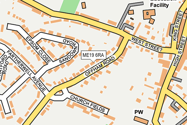 ME19 6RA map - OS OpenMap – Local (Ordnance Survey) ME19 6RA map - OS OpenMap – Local (Ordnance Survey)