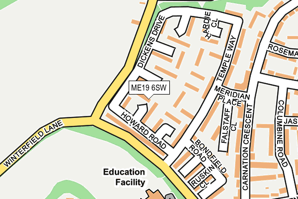 ME19 6SW map - OS OpenMap – Local (Ordnance Survey) ME19 6SW map - OS OpenMap – Local (Ordnance Survey)