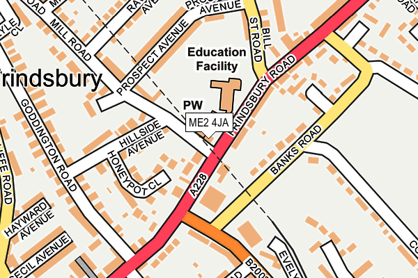 ME2 4JA map - OS OpenMap – Local (Ordnance Survey) ME2 4JA map - OS OpenMap – Local (Ordnance Survey)