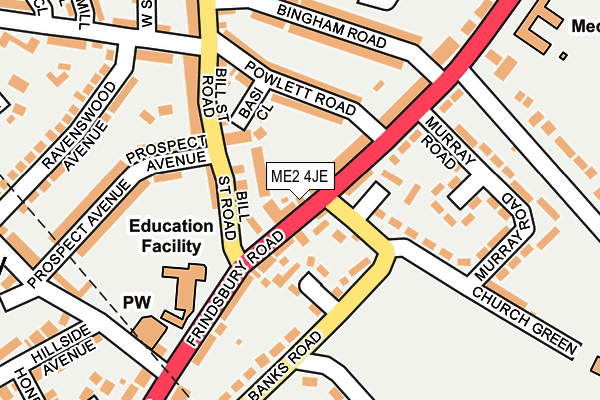 ME2 4JE map - OS OpenMap – Local (Ordnance Survey) ME2 4JE map - OS OpenMap – Local (Ordnance Survey)