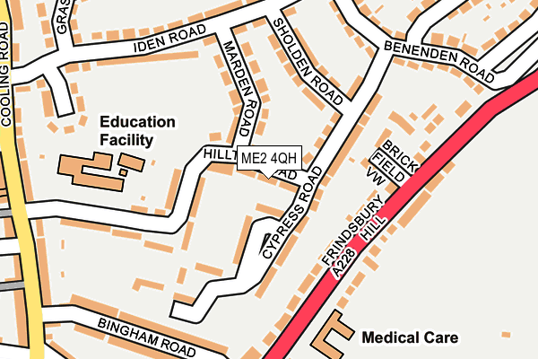 ME2 4QH map - OS OpenMap – Local (Ordnance Survey) ME2 4QH map - OS OpenMap – Local (Ordnance Survey)