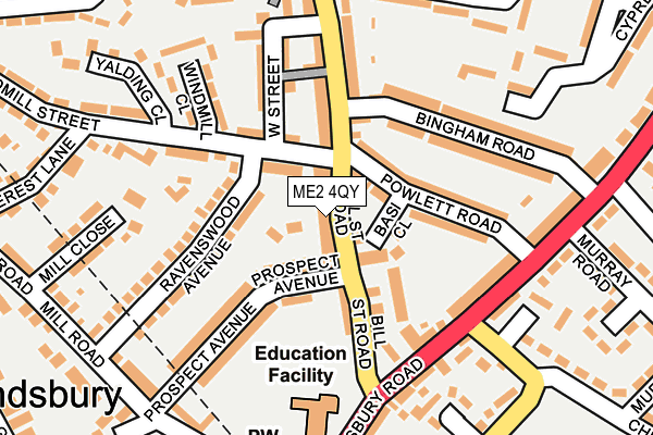 ME2 4QY map - OS OpenMap – Local (Ordnance Survey)