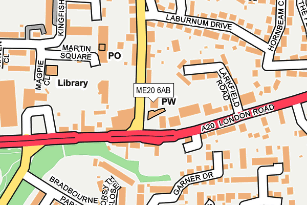 ME20 6AB map - OS OpenMap – Local (Ordnance Survey) ME20 6AB map - OS OpenMap – Local (Ordnance Survey)