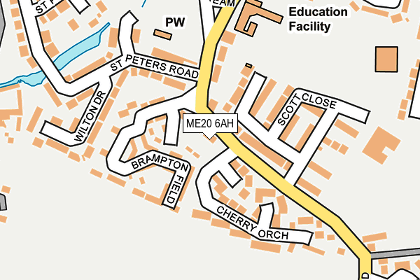 ME20 6AH map - OS OpenMap – Local (Ordnance Survey) ME20 6AH map - OS OpenMap – Local (Ordnance Survey)