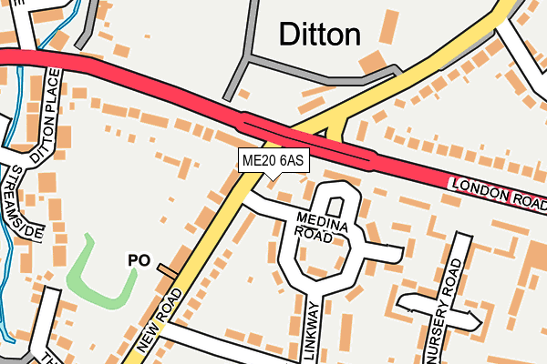 ME20 6AS map - OS OpenMap – Local (Ordnance Survey) ME20 6AS map - OS OpenMap – Local (Ordnance Survey)