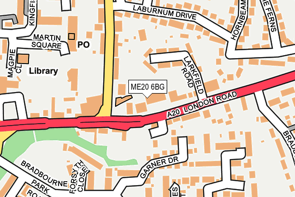 ME20 6BG map - OS OpenMap – Local (Ordnance Survey) ME20 6BG map - OS OpenMap – Local (Ordnance Survey)