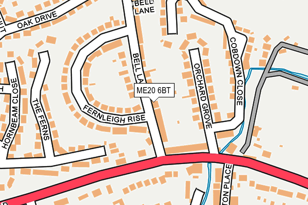 ME20 6BT map - OS OpenMap – Local (Ordnance Survey) ME20 6BT map - OS OpenMap – Local (Ordnance Survey)