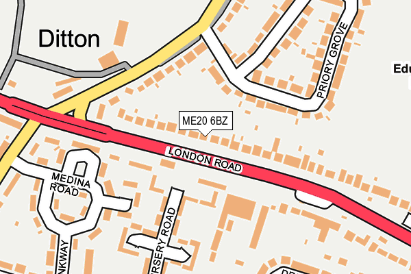 ME20 6BZ map - OS OpenMap – Local (Ordnance Survey) ME20 6BZ map - OS OpenMap – Local (Ordnance Survey)
