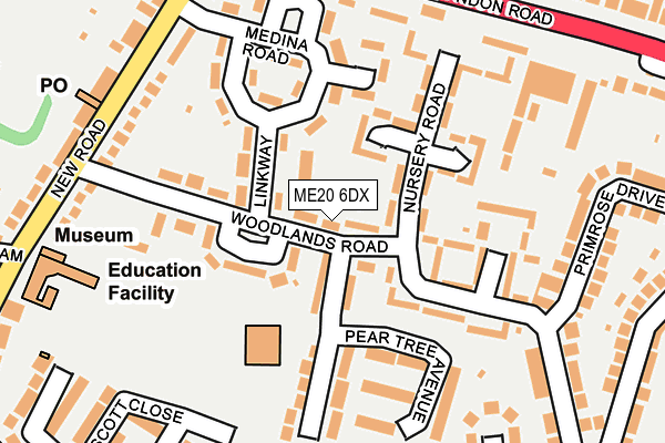 ME20 6DX map - OS OpenMap – Local (Ordnance Survey)