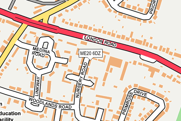 ME20 6DZ map - OS OpenMap – Local (Ordnance Survey) ME20 6DZ map - OS OpenMap – Local (Ordnance Survey)