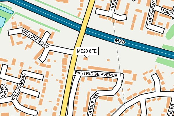 ME20 6FE map - OS OpenMap – Local (Ordnance Survey) ME20 6FE map - OS OpenMap – Local (Ordnance Survey)