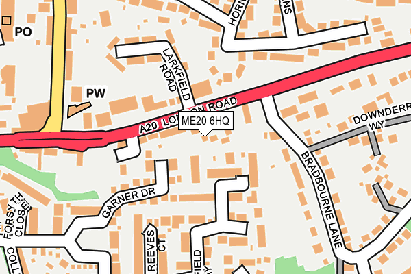 ME20 6HQ map - OS OpenMap – Local (Ordnance Survey) ME20 6HQ map - OS OpenMap – Local (Ordnance Survey)
