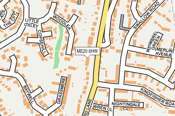 ME20 6HW map - OS OpenMap – Local (Ordnance Survey) ME20 6HW map - OS OpenMap – Local (Ordnance Survey)