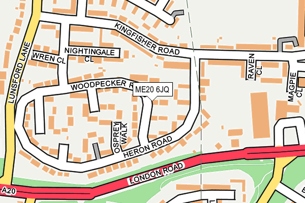 ME20 6JQ map - OS OpenMap – Local (Ordnance Survey) ME20 6JQ map - OS OpenMap – Local (Ordnance Survey)