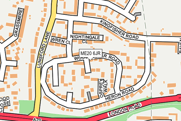 ME20 6JR map - OS OpenMap – Local (Ordnance Survey) ME20 6JR map - OS OpenMap – Local (Ordnance Survey)
