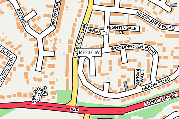 ME20 6JW map - OS OpenMap – Local (Ordnance Survey) ME20 6JW map - OS OpenMap – Local (Ordnance Survey)