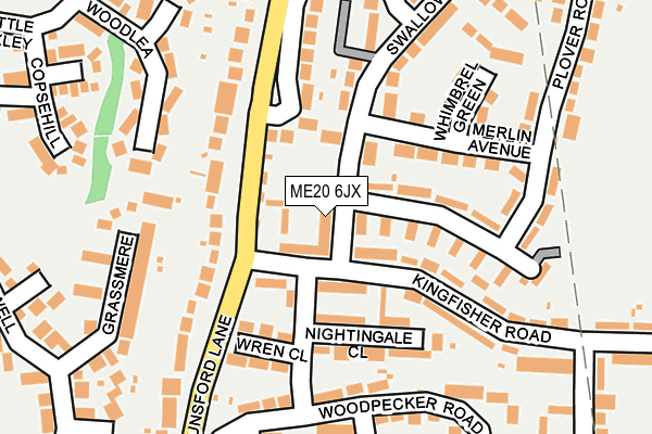 ME20 6JX map - OS OpenMap – Local (Ordnance Survey) ME20 6JX map - OS OpenMap – Local (Ordnance Survey)