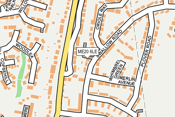 ME20 6LE map - OS OpenMap – Local (Ordnance Survey) ME20 6LE map - OS OpenMap – Local (Ordnance Survey)