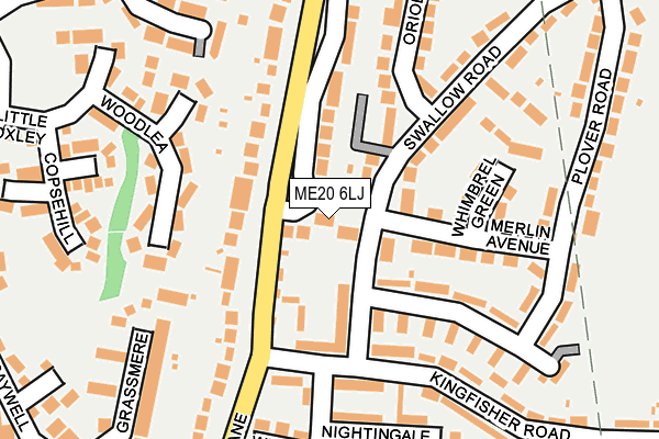 ME20 6LJ map - OS OpenMap – Local (Ordnance Survey) ME20 6LJ map - OS OpenMap – Local (Ordnance Survey)