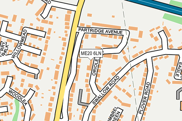 ME20 6LN map - OS OpenMap – Local (Ordnance Survey) ME20 6LN map - OS OpenMap – Local (Ordnance Survey)