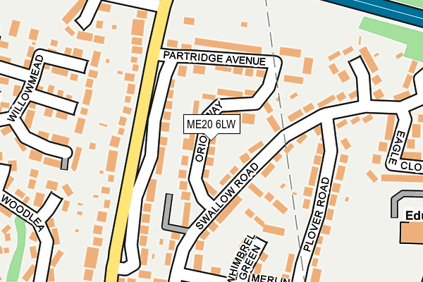 ME20 6LW map - OS OpenMap – Local (Ordnance Survey) ME20 6LW map - OS OpenMap – Local (Ordnance Survey)