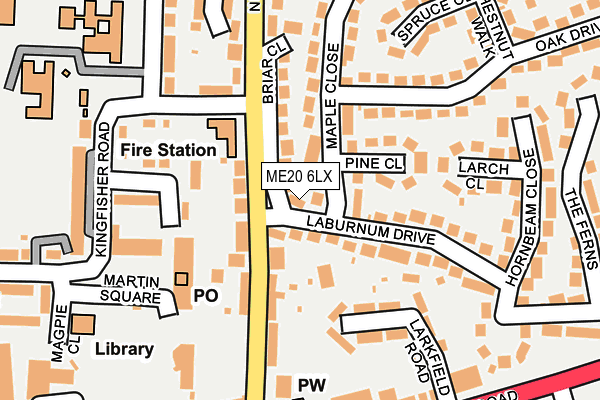 ME20 6LX map - OS OpenMap – Local (Ordnance Survey) ME20 6LX map - OS OpenMap – Local (Ordnance Survey)