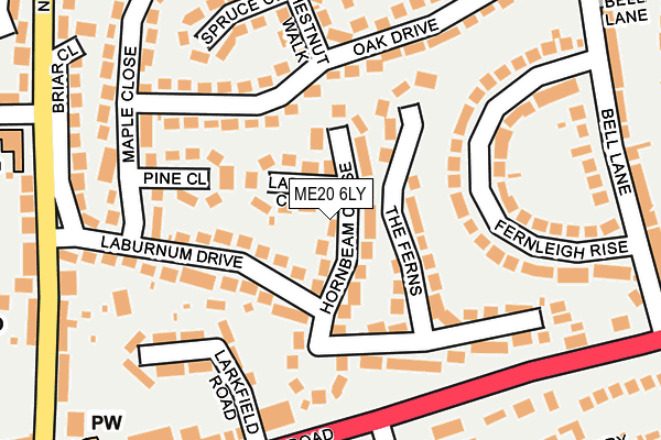 ME20 6LY map - OS OpenMap – Local (Ordnance Survey)