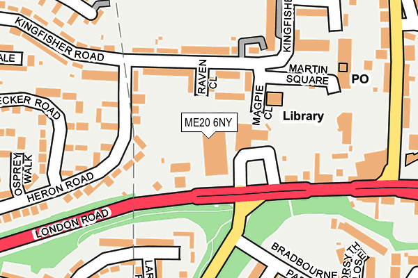 ME20 6NY map - OS OpenMap – Local (Ordnance Survey) ME20 6NY map - OS OpenMap – Local (Ordnance Survey)