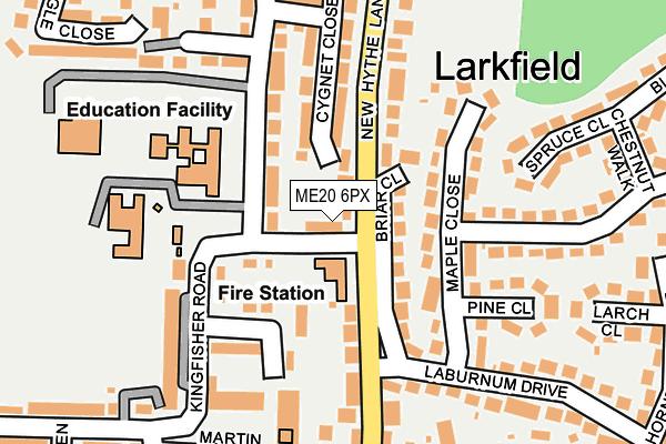ME20 6PX map - OS OpenMap – Local (Ordnance Survey) ME20 6PX map - OS OpenMap – Local (Ordnance Survey)