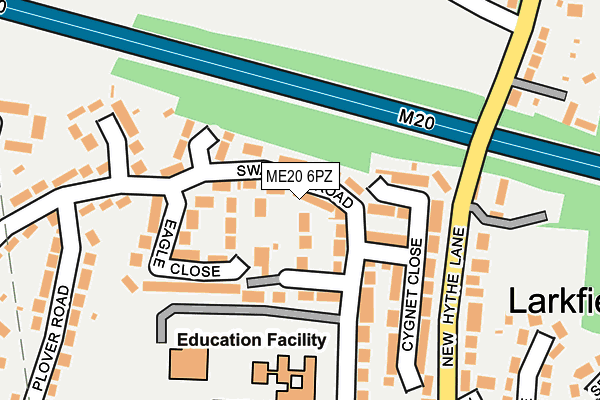 ME20 6PZ map - OS OpenMap – Local (Ordnance Survey) ME20 6PZ map - OS OpenMap – Local (Ordnance Survey)