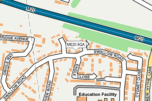 ME20 6QA map - OS OpenMap – Local (Ordnance Survey) ME20 6QA map - OS OpenMap – Local (Ordnance Survey)