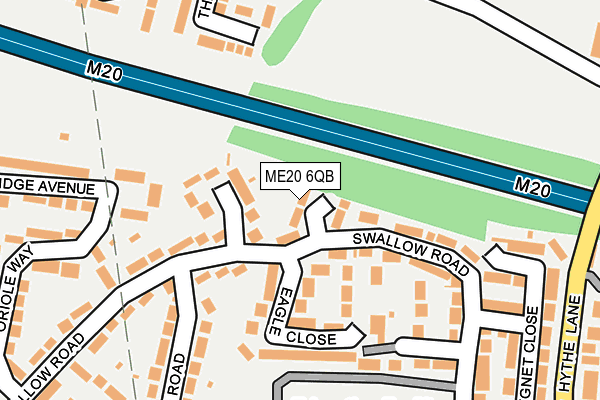 ME20 6QB map - OS OpenMap – Local (Ordnance Survey) ME20 6QB map - OS OpenMap – Local (Ordnance Survey)