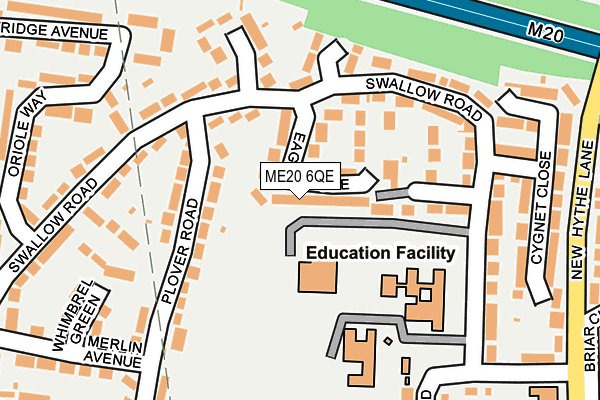 ME20 6QE map - OS OpenMap – Local (Ordnance Survey) ME20 6QE map - OS OpenMap – Local (Ordnance Survey)