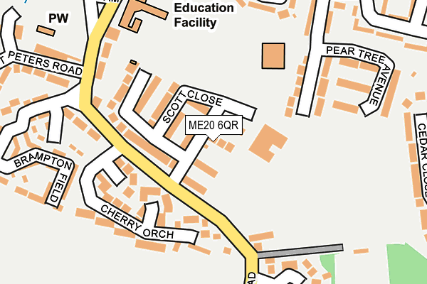 ME20 6QR map - OS OpenMap – Local (Ordnance Survey) ME20 6QR map - OS OpenMap – Local (Ordnance Survey)
