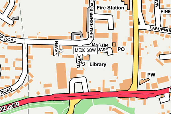 ME20 6QW map - OS OpenMap – Local (Ordnance Survey) ME20 6QW map - OS OpenMap – Local (Ordnance Survey)
