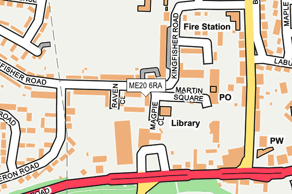 ME20 6RA map - OS OpenMap – Local (Ordnance Survey) ME20 6RA map - OS OpenMap – Local (Ordnance Survey)