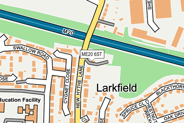 ME20 6ST map - OS OpenMap – Local (Ordnance Survey)