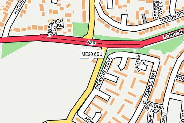 ME20 6SU map - OS OpenMap – Local (Ordnance Survey) ME20 6SU map - OS OpenMap – Local (Ordnance Survey)