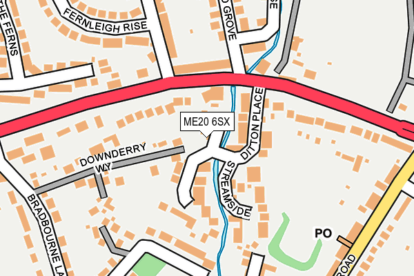 ME20 6SX map - OS OpenMap – Local (Ordnance Survey) ME20 6SX map - OS OpenMap – Local (Ordnance Survey)