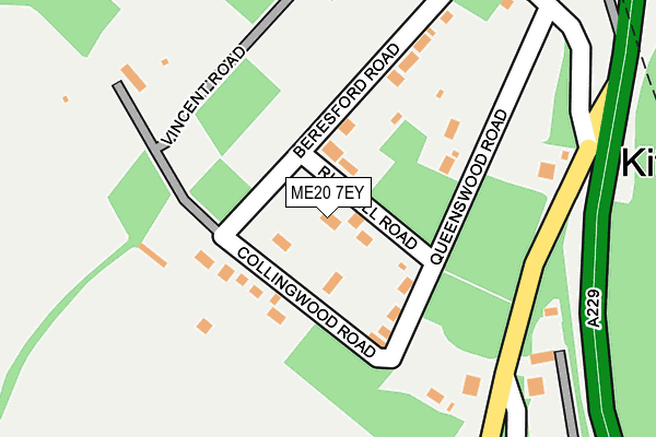 ME20 7EY map - OS OpenMap – Local (Ordnance Survey) ME20 7EY map - OS OpenMap – Local (Ordnance Survey)