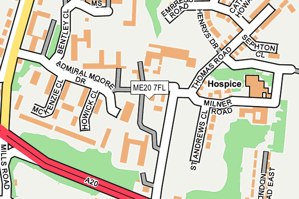 ME20 7FL map - OS OpenMap – Local (Ordnance Survey) ME20 7FL map - OS OpenMap – Local (Ordnance Survey)