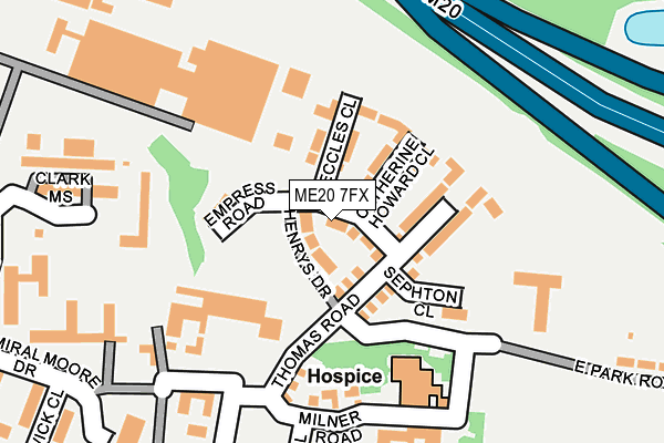 ME20 7FX map - OS OpenMap – Local (Ordnance Survey) ME20 7FX map - OS OpenMap – Local (Ordnance Survey)