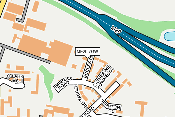 ME20 7GW map - OS OpenMap – Local (Ordnance Survey) ME20 7GW map - OS OpenMap – Local (Ordnance Survey)