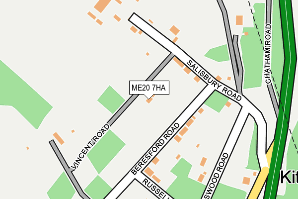 ME20 7HA map - OS OpenMap – Local (Ordnance Survey) ME20 7HA map - OS OpenMap – Local (Ordnance Survey)
