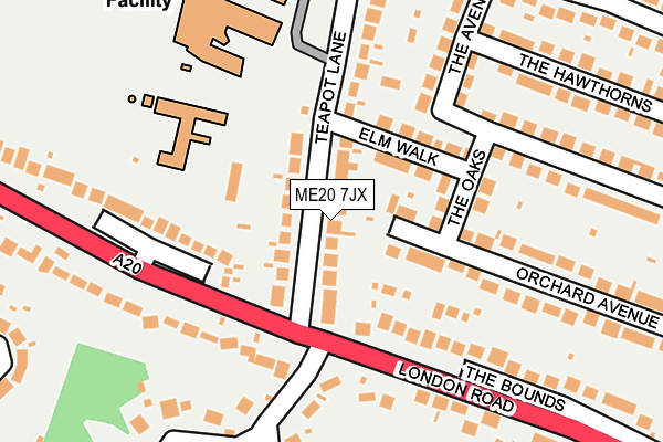 ME20 7JX map - OS OpenMap – Local (Ordnance Survey) ME20 7JX map - OS OpenMap – Local (Ordnance Survey)