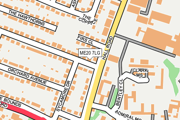 ME20 7LG map - OS OpenMap – Local (Ordnance Survey) ME20 7LG map - OS OpenMap – Local (Ordnance Survey)
