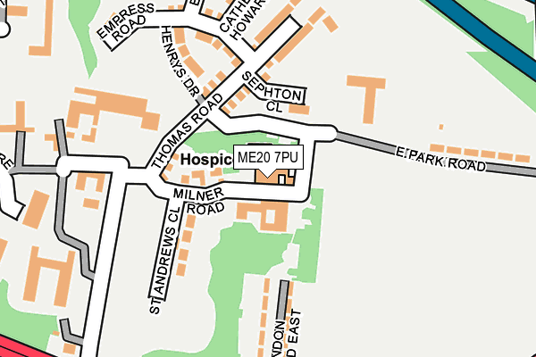 ME20 7PU map - OS OpenMap – Local (Ordnance Survey)