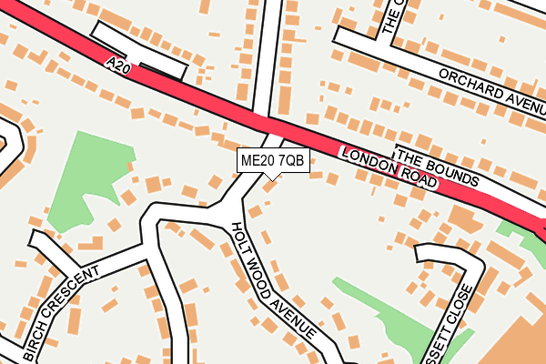 ME20 7QB map - OS OpenMap – Local (Ordnance Survey) ME20 7QB map - OS OpenMap – Local (Ordnance Survey)
