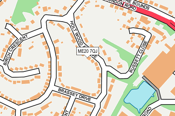 ME20 7QJ map - OS OpenMap – Local (Ordnance Survey) ME20 7QJ map - OS OpenMap – Local (Ordnance Survey)